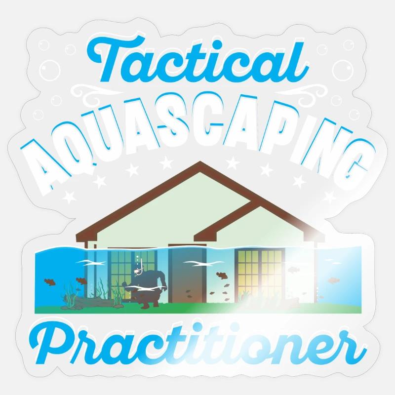 Praticien d’aquascaping tactique - Sticker taille S (10 x 10 cm) - brillant transparent