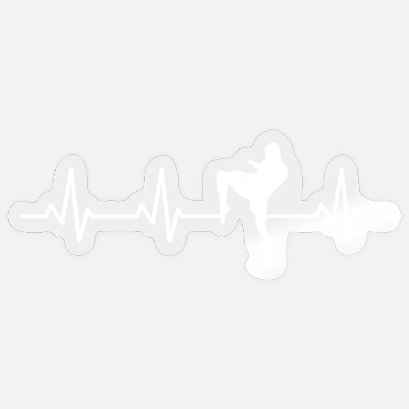 Kickboxer ECG palpitations Sticker size S (10 x 10 cm)