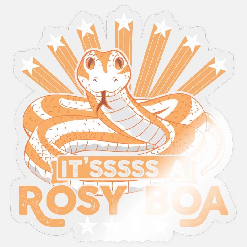 It'sssss a rosy boa - Sticker size S (10 x 10 cm) - transparent glossy