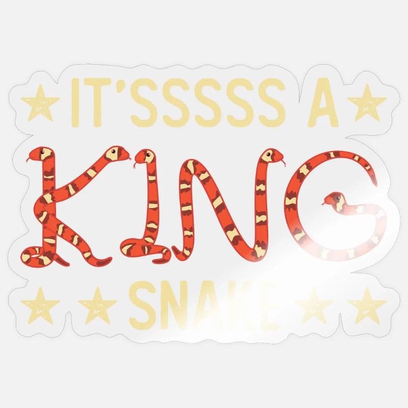 It'sssss a King Snake - Sticker size S (10 x 10 cm) - transparent glossy