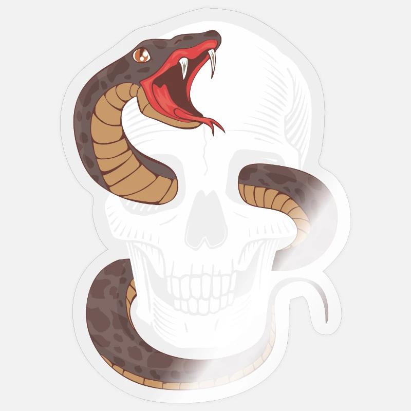 Serpents - Sticker taille S (10 x 10 cm) - brillant transparent