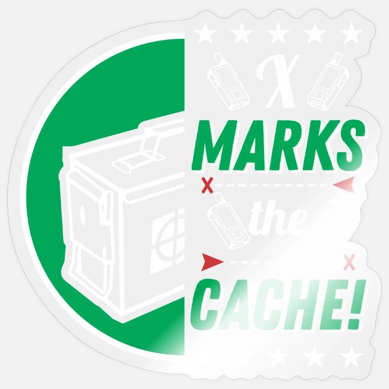 X markiert den Cache! Sticker Größe S (10 x 10 cm)