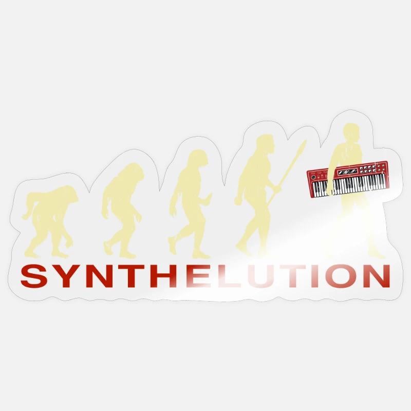 "Synthelution" Synthesizer Evolution Studio Gear Sticker Größe S (10 x 10 cm)