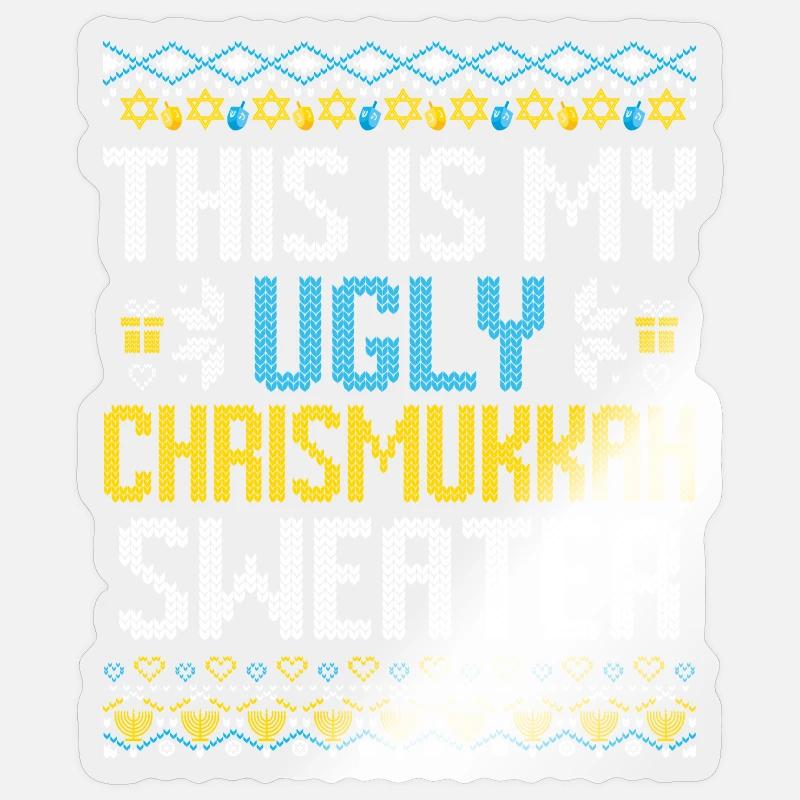 Joyeux Noël Noël Hanoukka Noël - Sticker taille S (10 x 10 cm) - brillant transparent