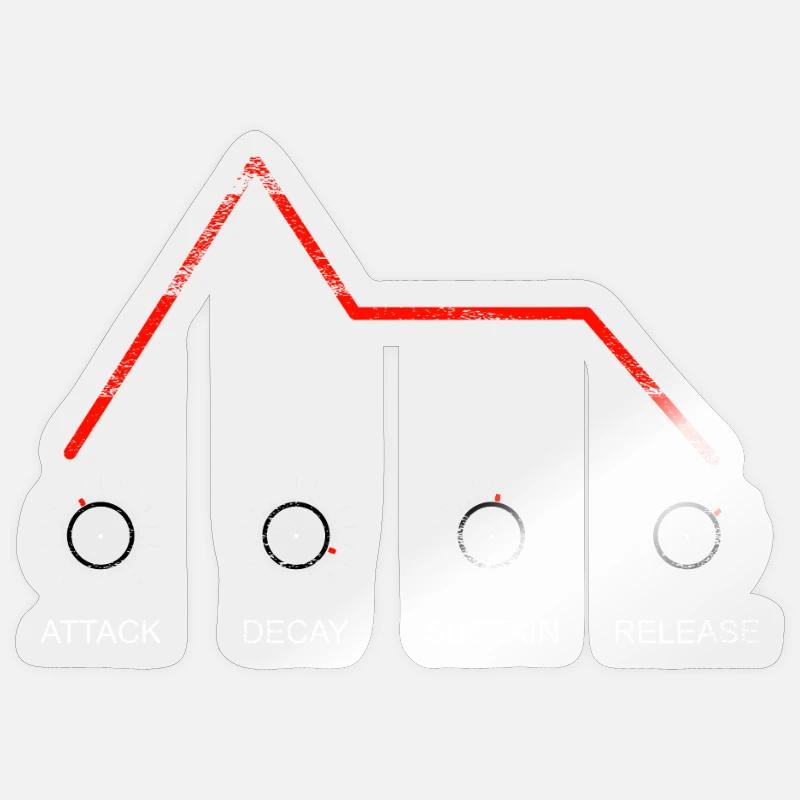 ADSR Anlog Synthesizer Synth Potis DJ Studio Sticker size S (10 x 10 cm)