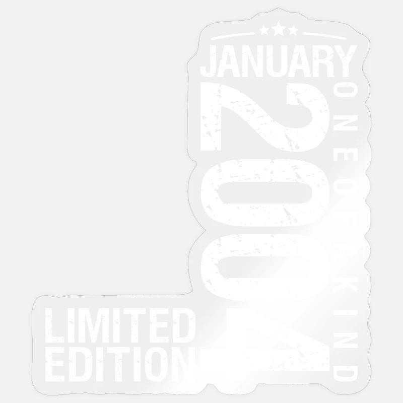Januar 2004 Januar Jubiläum Januar 2004 - Sticker Größe S (10 x 10 cm) - Transparent glänzend