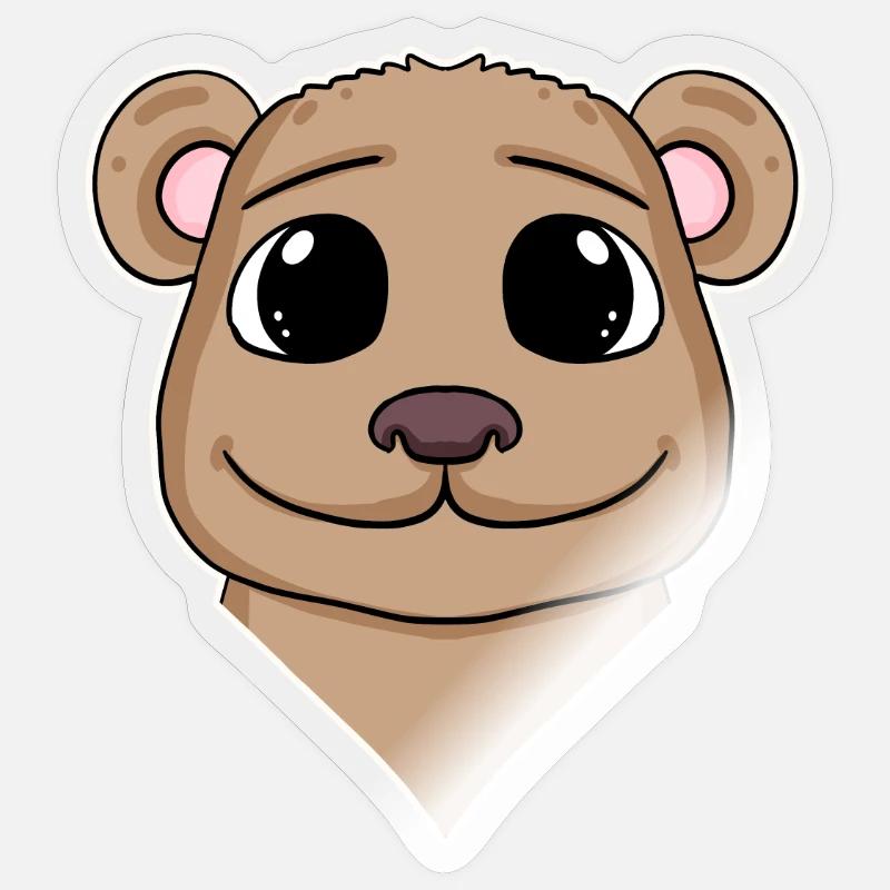 Bär Tierkopf Tier Kopf - Sticker Größe S (10 x 10 cm) - Transparent glänzend