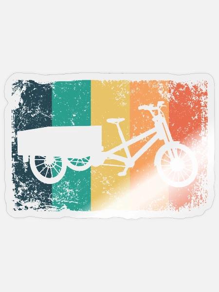Lastenfahrrad Lastenrad Cargo Bike Cargobike - Sticker Größe S (10 x 10 cm) - Transparent glänzend
