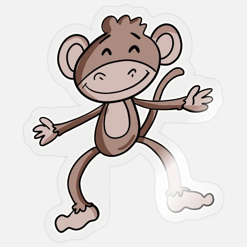 Affe - Sticker Größe S (10 x 10 cm) - Transparent glänzend