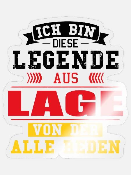 Stadt Lage Deutschland Legende Spruch - Sticker Größe S (10 x 10 cm) - Transparent glänzend