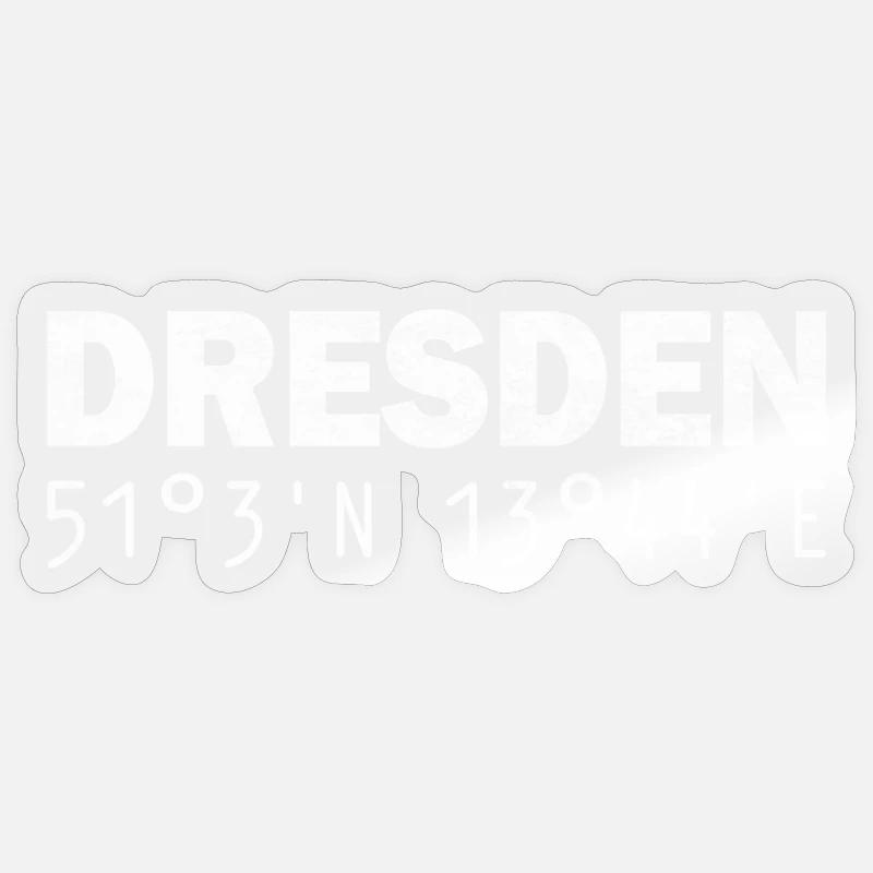 Dresden Coordinates GPS Sticker size S (10 x 10 cm)