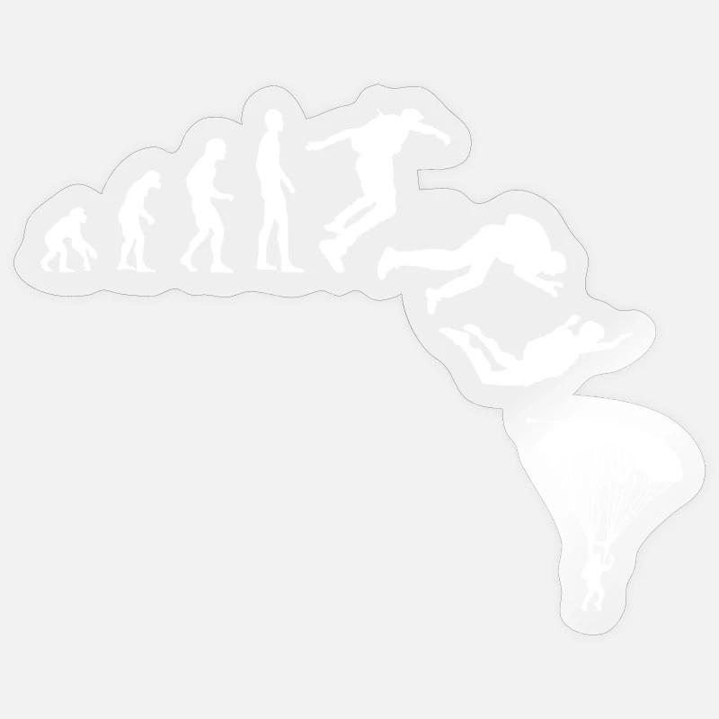 Parachute Evolution Glide Parachutisme - Sticker taille S (10 x 10 cm) - brillant transparent