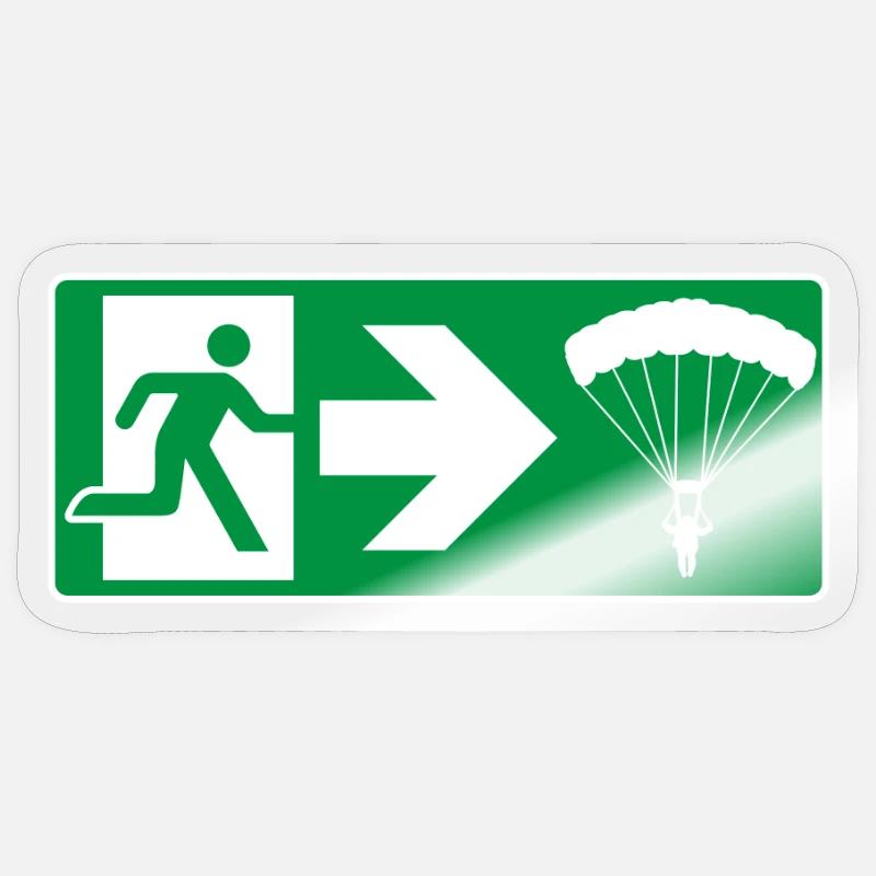 Emergency Exit Parachute Paraglider Sticker size S (10 x 10 cm)