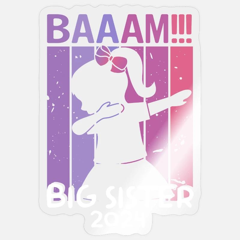 Mädchen Kinder Bääm! Große Schwester 2022 Design Sticker Größe S (10 x 10 cm)