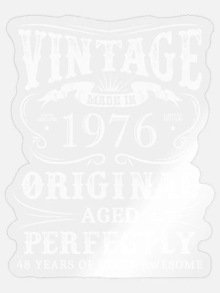 Vintage Made In 1976 48 Years Of Being Awesome - Sticker Größe S (10 x 10 cm) - Transparent glänzend