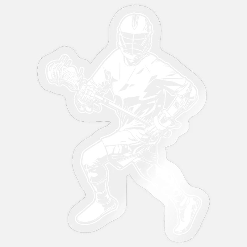 Joueurs de crosse - Sticker taille S (10 x 10 cm) - brillant transparent