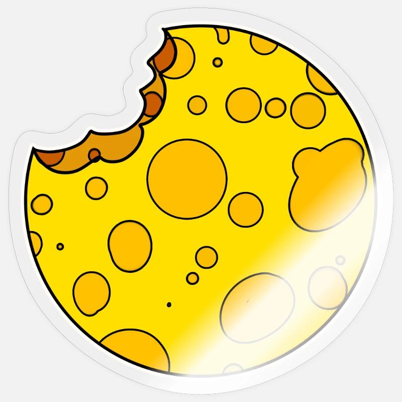 Circle Cheese Round - Sticker size S (10 x 10 cm) - transparent glossy