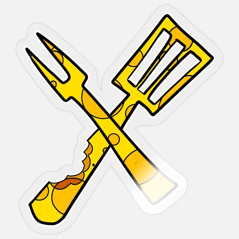 Chef Cuisine Restaurant - Sticker taille S (10 x 10 cm) - brillant transparent