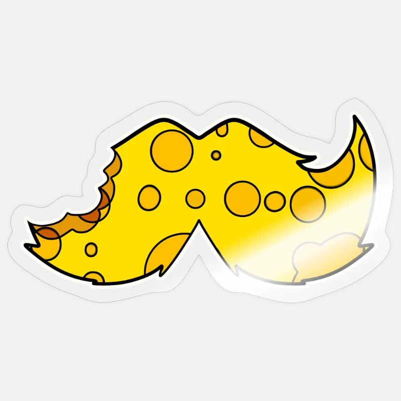 Moustache Moustache Barbe Fromage - Sticker taille S (10 x 10 cm) - brillant transparent