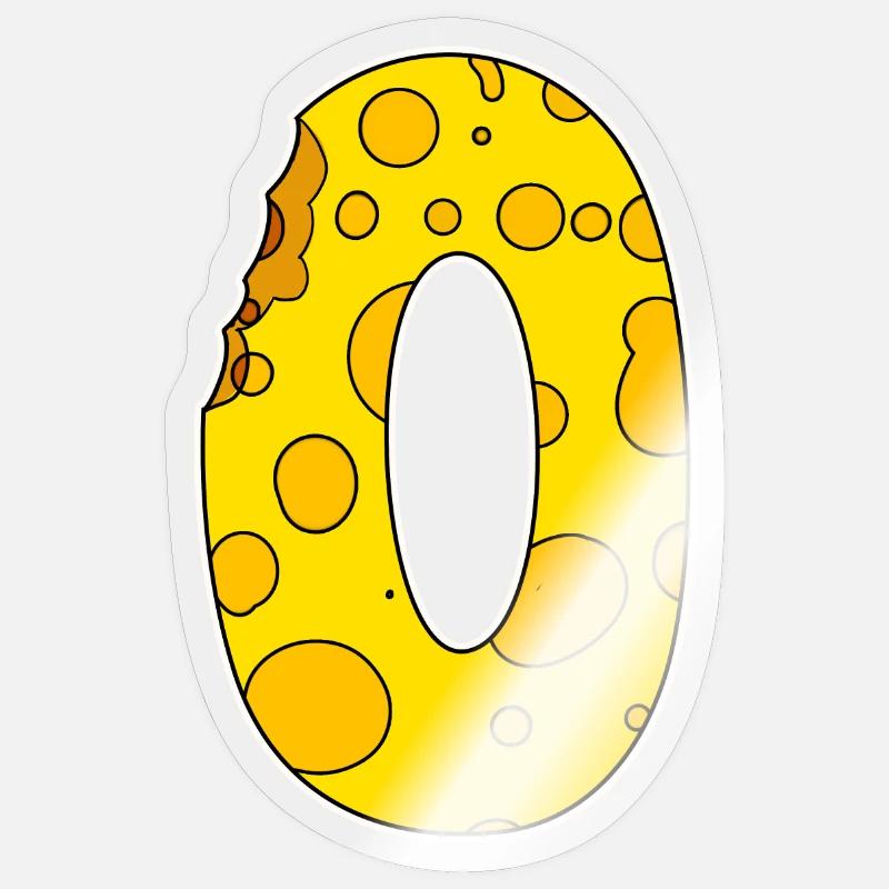 Numéro 0 - Zéro - Sticker taille S (10 x 10 cm) - brillant transparent