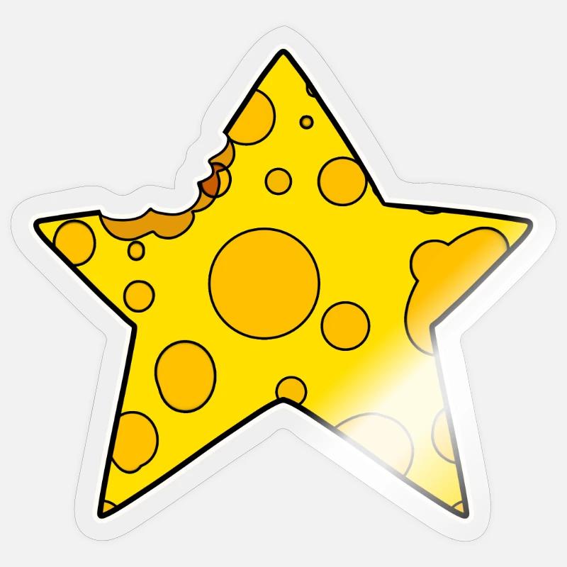 Étoile du fromage - Sticker taille S (10 x 10 cm) - brillant transparent