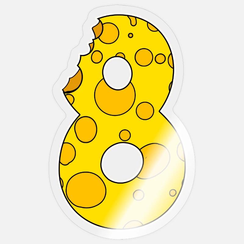 Number 8 Eight - Sticker size S (10 x 10 cm) - transparent glossy