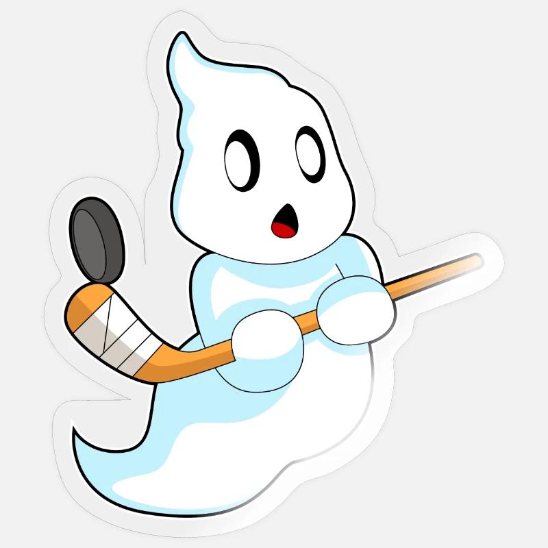 Geist Eishockey Eishockeyschläger - Sticker Größe S (10 x 10 cm) - Transparent glänzend