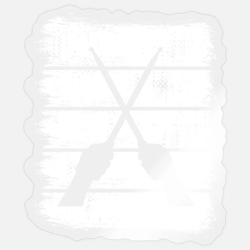 Drumsticks Drawing - Sticker size S (10 x 10 cm) - transparent glossy