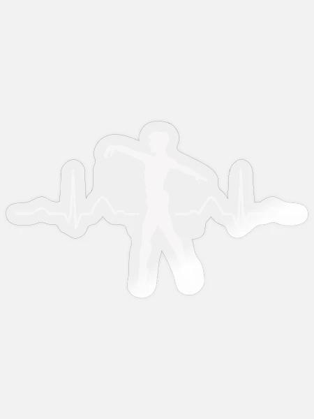 Ballett Tänzer Herzschlag Ekg Ballerina - Sticker Größe S (10 x 10 cm) - Transparent glänzend