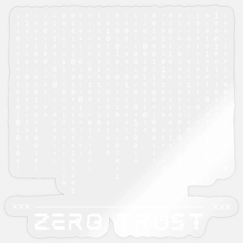 Zero-Trust-Binärcode - Sticker Größe S (10 x 10 cm) - Transparent glänzend