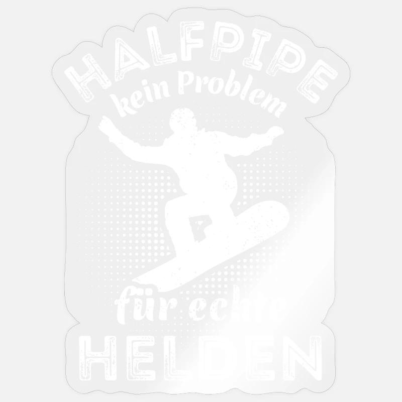Snowboard, Halfpipe, Wintersport, echte Helden - Sticker Größe S (10 x 10 cm) - Transparent glänzend