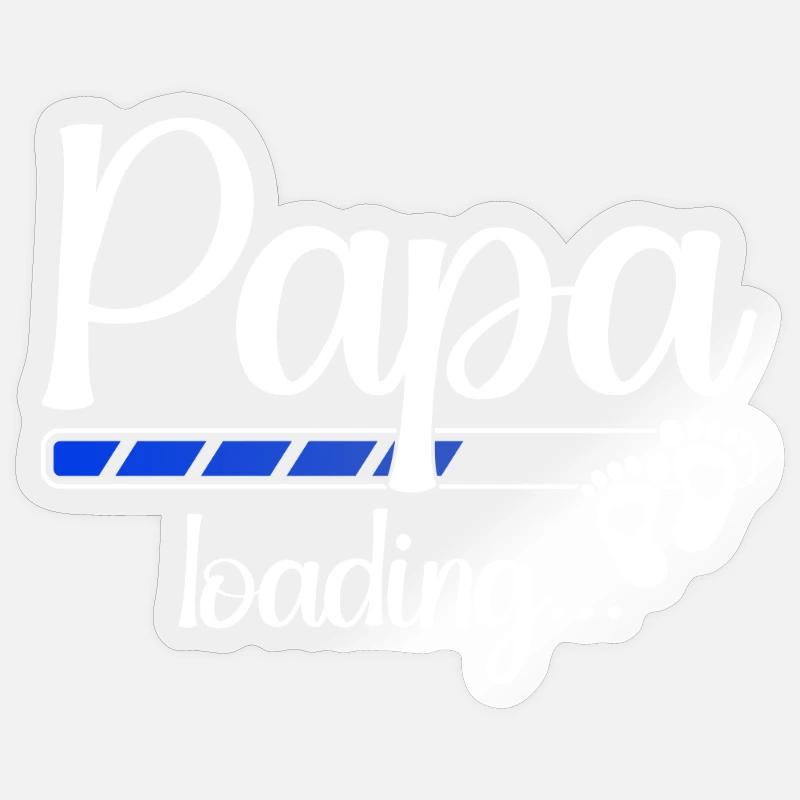 Papi Loading Schwangerschaft Bald Papa Loading - Sticker Größe S (10 x 10 cm) - Transparent glänzend