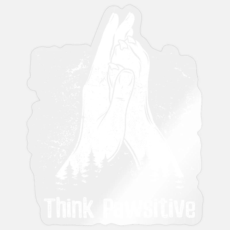 Think Pawsitive - Hand + Hundepfote - High Five Sticker Größe S (10 x 10 cm)