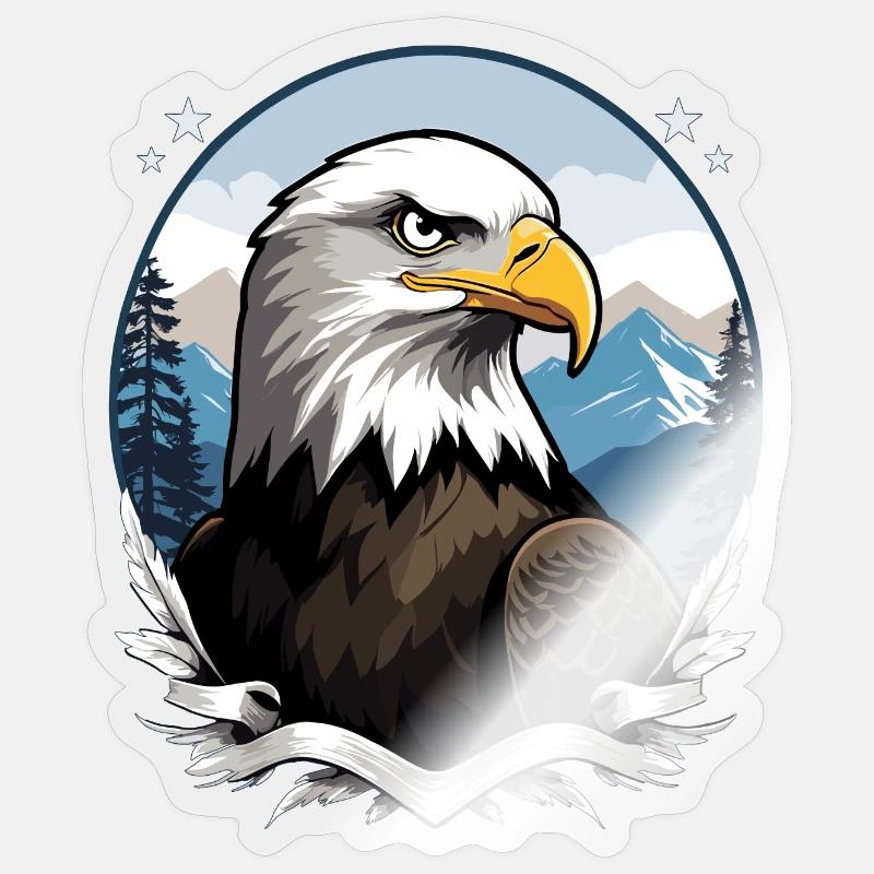 Bald eagle - Sticker size S (10 x 10 cm) - transparent glossy