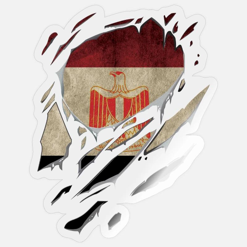 Zerrissen Ägyten Flagge Geschenk Risse - Sticker Größe S (10 x 10 cm) - Transparent glänzend