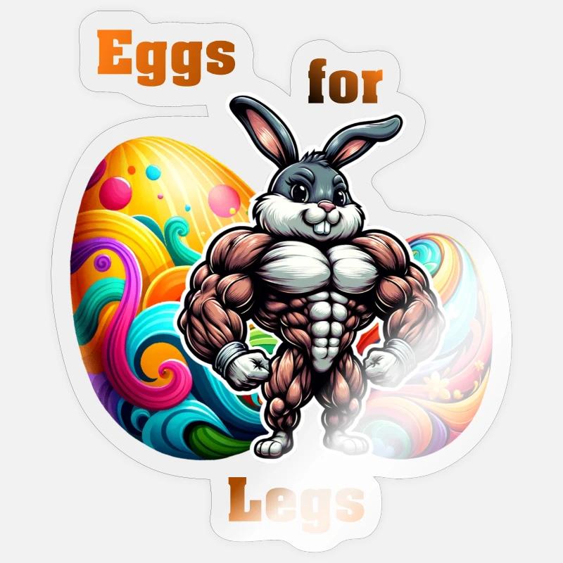 Eggs for Legs - Sticker size S (10 x 10 cm) - transparent glossy