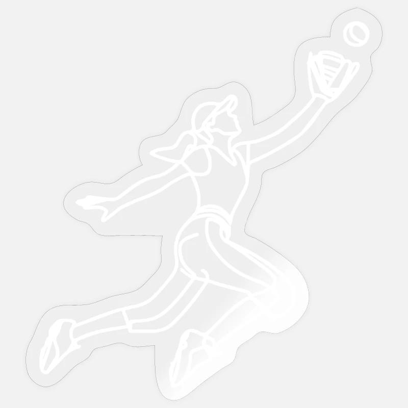 Dessin de joueuse de baseball - Sticker taille S (10 x 10 cm) - brillant transparent