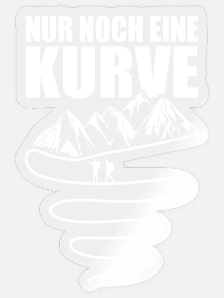 Nur noch eine Kurve - Sticker Größe S (10 x 10 cm) - Transparent glänzend