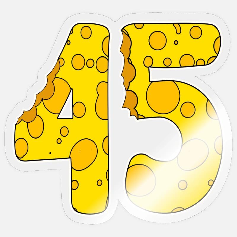 45 ans de Lustig Käse - Sticker taille S (10 x 10 cm) - brillant transparent