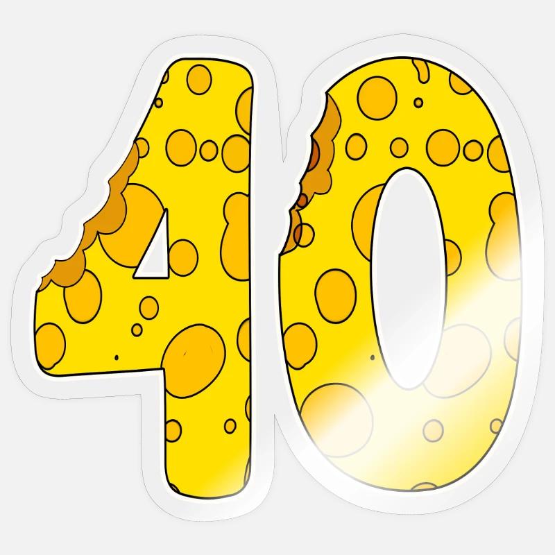 40 ans de fromage Lustig - Sticker taille S (10 x 10 cm) - brillant transparent