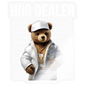 Gangster Hug Dealer Ours en peluche Drôle - Sticker taille S (10 x 10 cm) - brillant transparent - Devant
