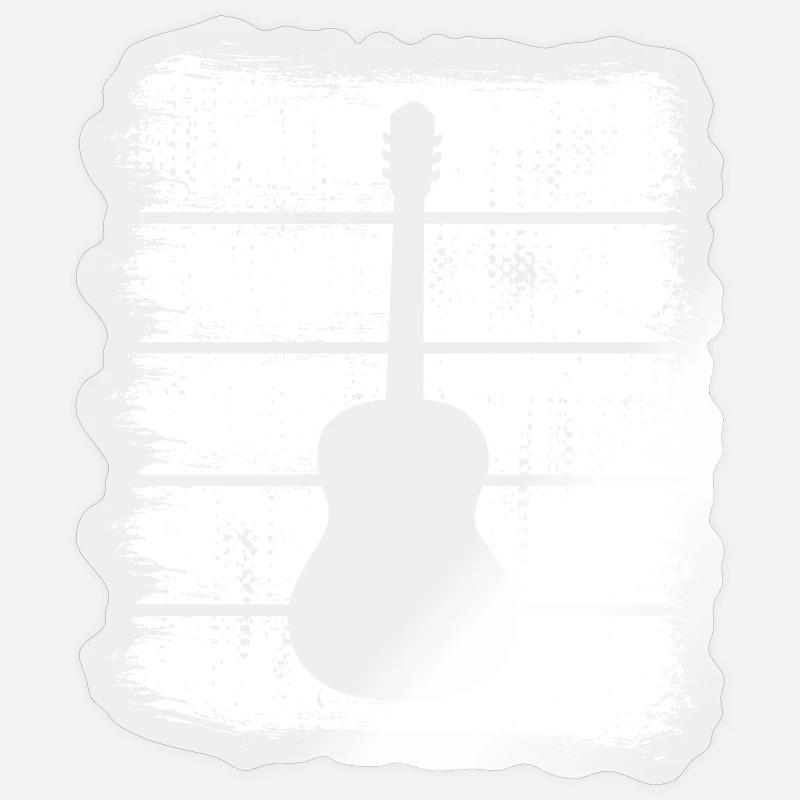 Guitar Drawing - Sticker size S (10 x 10 cm) - transparent glossy