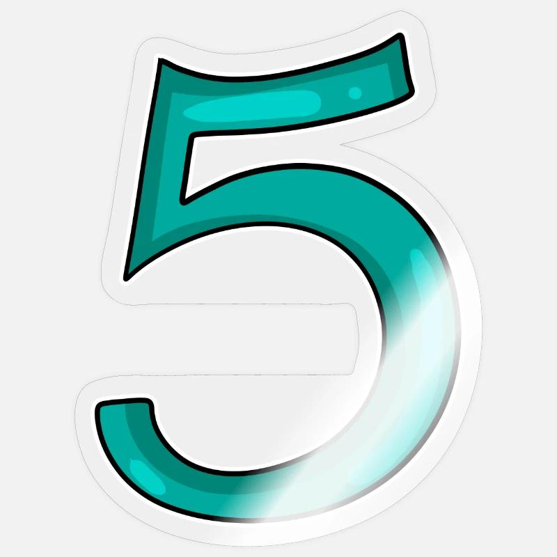 5 - Cinq - Sticker taille S (10 x 10 cm) - brillant transparent