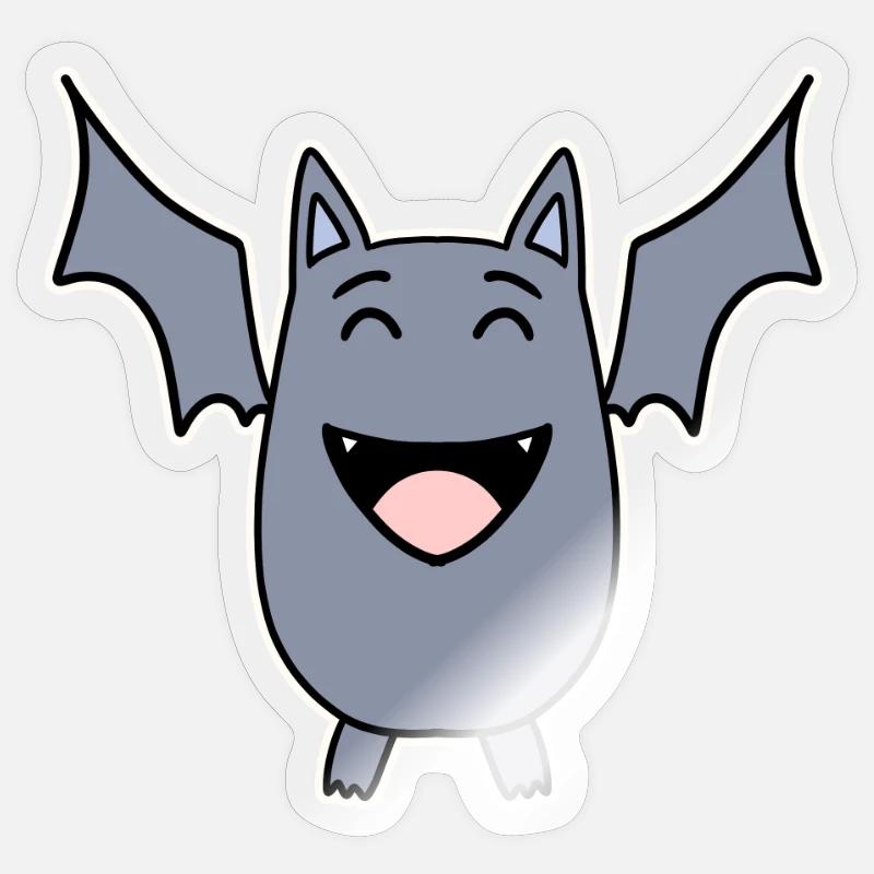 laughing bat - Sticker size S (10 x 10 cm) - transparent glossy
