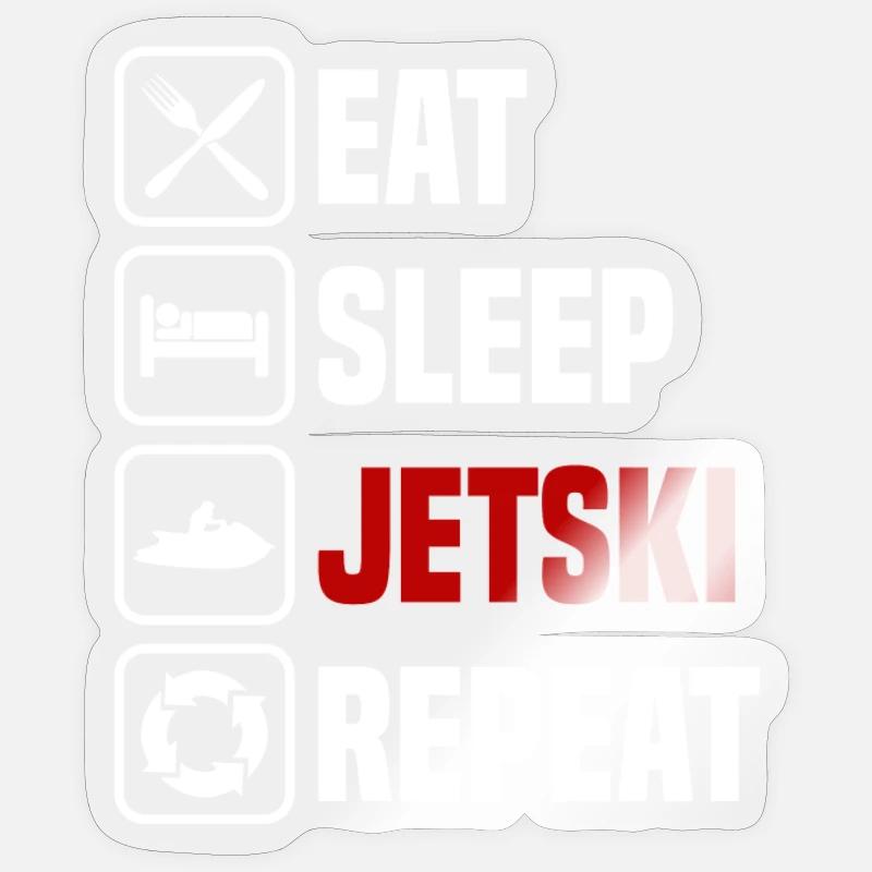Manger dormir jet ski répéter Sticker taille S (10 x 10 cm)