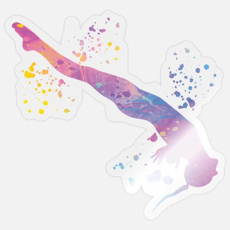 Synchronisierter Wassertaucher High Diver - Sticker Größe S (10 x 10 cm) - Transparent glänzend