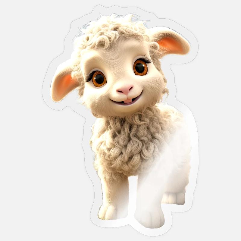 Schaf Lamm Mäh Schäfchen Schäfer Süße Schafe Schaf - Sticker Größe S (10 x 10 cm) - Transparent glänzend