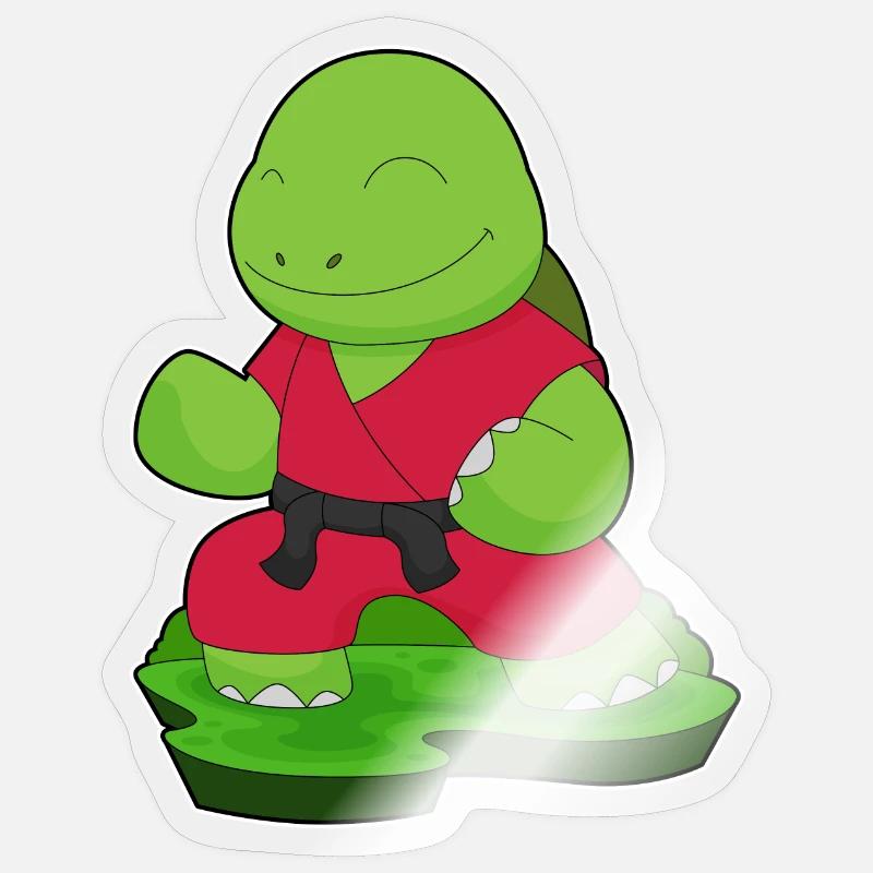 Turtle Karate Martial Arts - Sticker size S (10 x 10 cm) - transparent glossy
