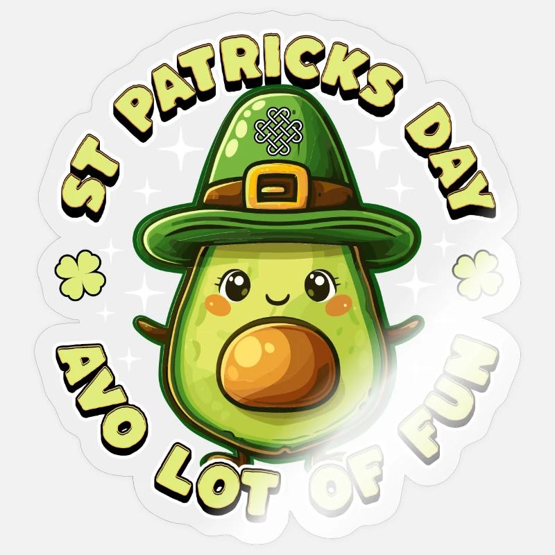 Happy Avocado : Design de Noël de la Saint-Patrick Sticker taille S (10 x 10 cm)