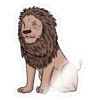 Löwe Motiv - Sticker Größe S (10 x 10 cm) - Transparent glänzend - Vorne